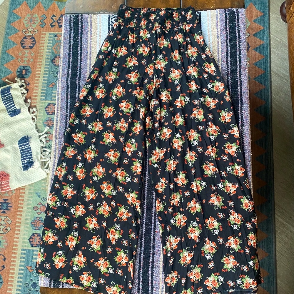 xhilaration wide leg floral pants